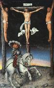 Lucas  Cranach The Crucifixion with the Converted Centurion Spain oil painting reproduction